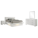 Jessica Snow White 4-Piece Queen Bedroom Set with Nightstand Panels by Coaster at Eve Furniture