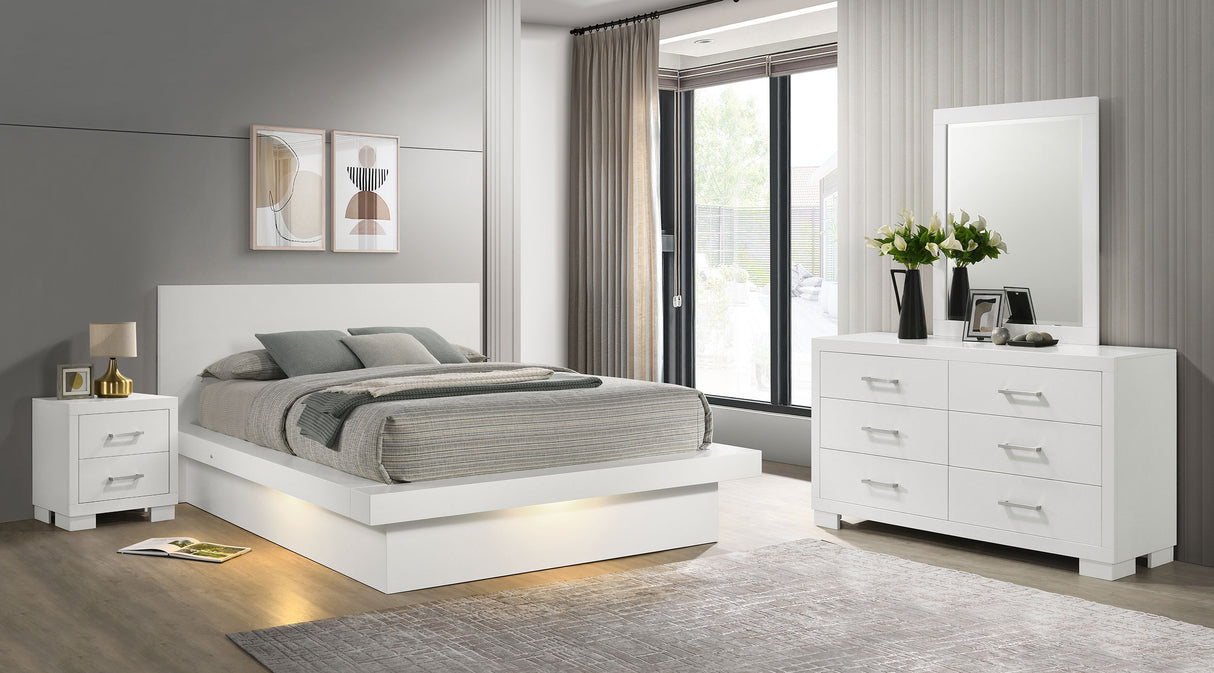 Jessica Snow White 4-Piece Queen Bedroom Set with Nightstand Panels by Coaster at Eve Furniture