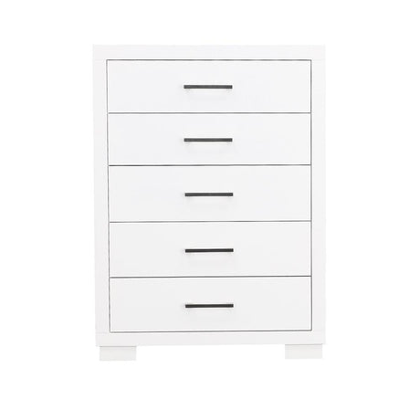 Jessica White 5-Drawer Chest by Coaster at Eve Furniture