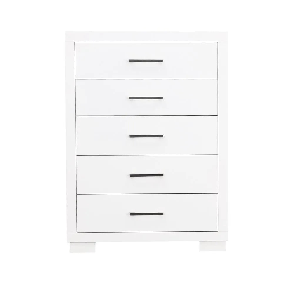 Jessica White 5-Drawer Chest by Coaster at Eve Furniture