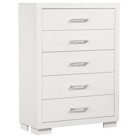 Jessica White 5-Piece King Bedroom Set with Nightstand Panels by Coaster at Eve Furniture