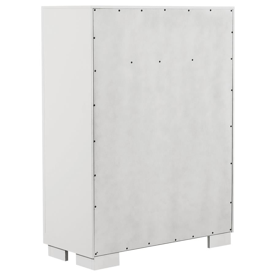 Jessica White 5-Piece King Bedroom Set with Nightstand Panels by Coaster at Eve Furniture