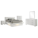 Jessica White 5-Piece King Bedroom Set with Nightstand Panels by Coaster at Eve Furniture