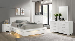 Jessica White 5-Piece King Bedroom Set with Nightstand Panels by Coaster at Eve Furniture
