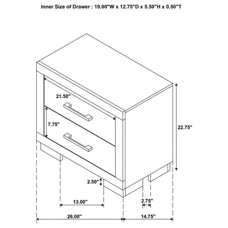 Jessica White 6-Piece Queen Bedroom Set with Nightstand Panels by Coaster at Eve Furniture
