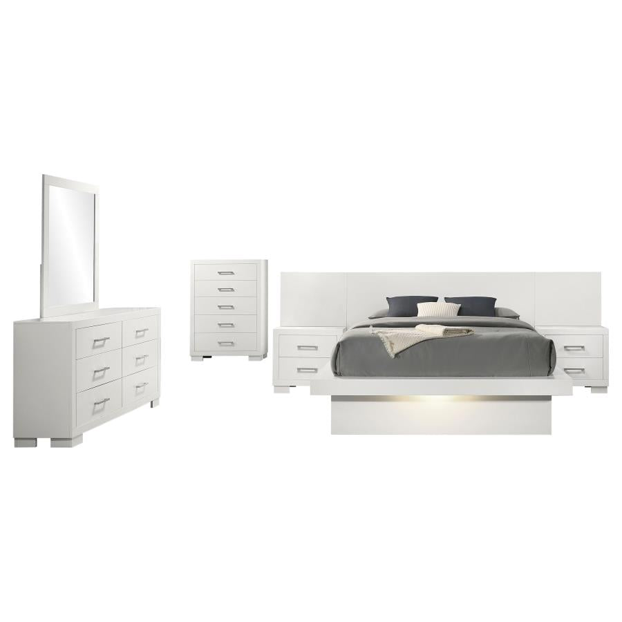 Jessica White 6-Piece Queen Bedroom Set with Nightstand Panels by Coaster at Eve Furniture