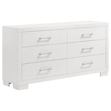 Jessica White 6-Piece Queen Bedroom Set with Nightstand Panels by Coaster at Eve Furniture