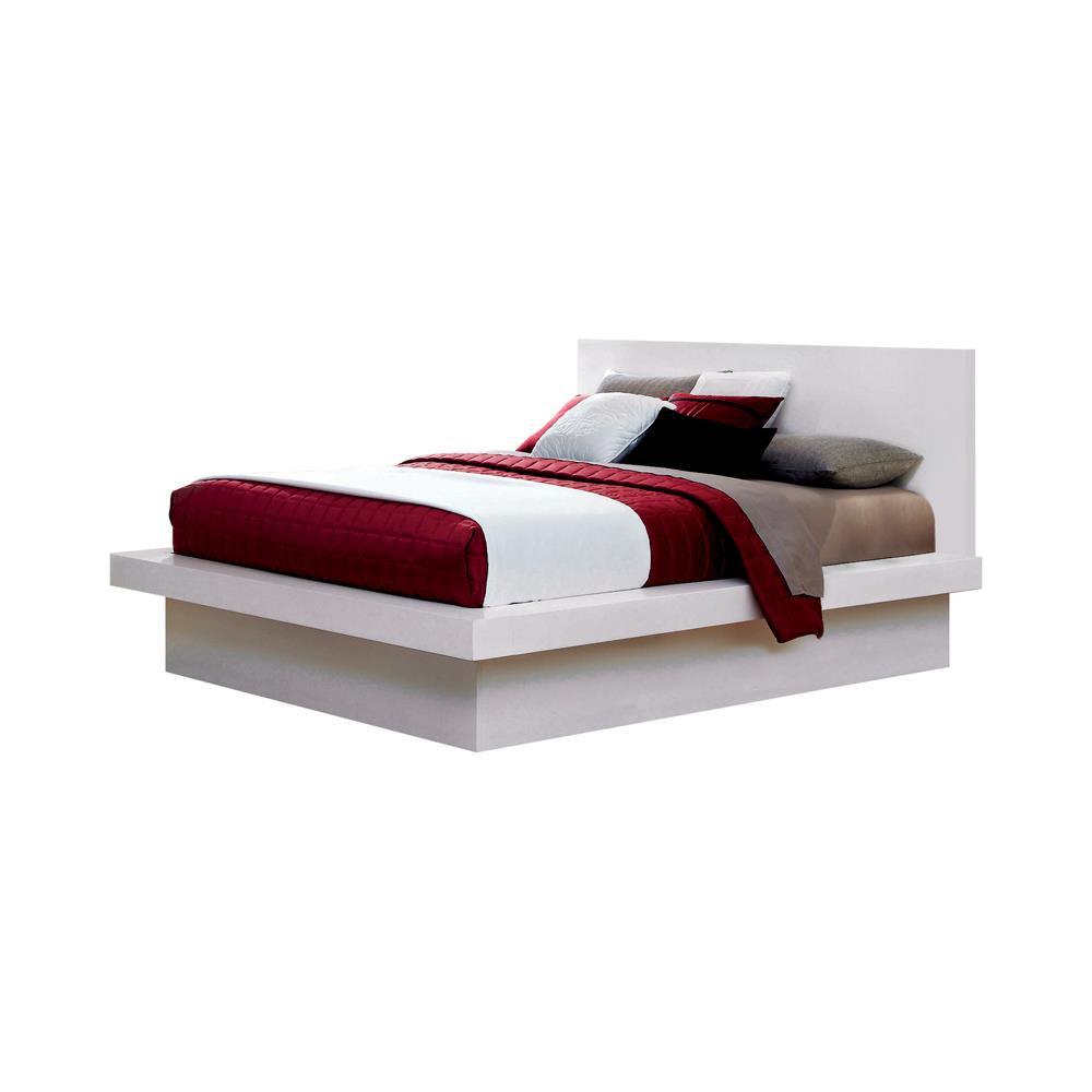 Jessica White Eastern King Platform Bed with Rail Seating by Coaster at Eve Furniture