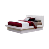 Jessica White Eastern King Platform Bed with Rail Seating by Coaster at Eve Furniture