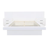 Jessica White Eastern King Platform Bed with Rail Seating by Coaster at Eve Furniture