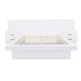 Jessica White Eastern King Platform Bed with Rail Seating by Coaster at Eve Furniture