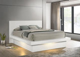 Jessica White Eastern King Platform Bed with Rail Seating by Coaster at Eve Furniture