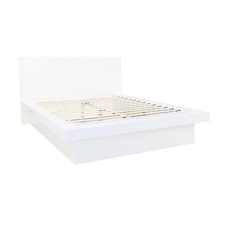 Jessica White Queen Platform Bed with Rail Seating by Coaster at Eve Furniture
