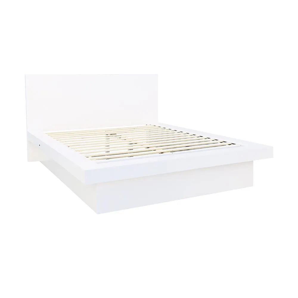 Jessica White Queen Platform Bed with Rail Seating by Coaster at Eve Furniture