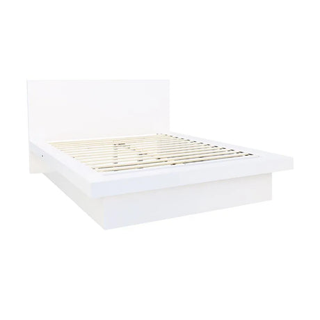Jessica White Queen Platform Bed with Rail Seating by Coaster at Eve Furniture
