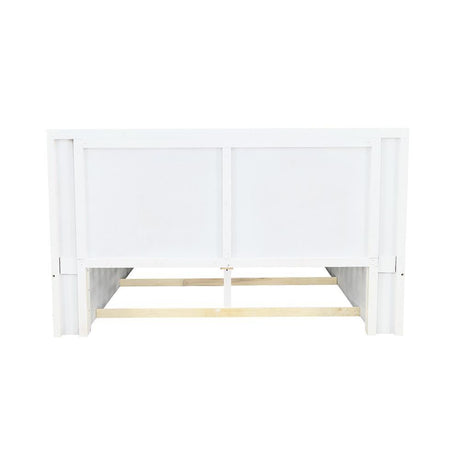 Jessica White Queen Platform Bed with Rail Seating by Coaster at Eve Furniture