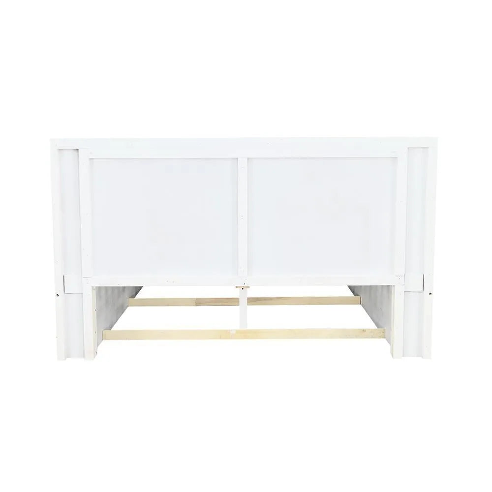 Jessica White Queen Platform Bed with Rail Seating by Coaster at Eve Furniture