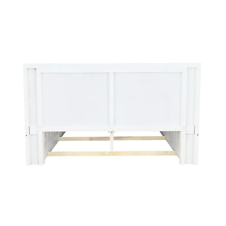 Jessica White Queen Platform Bed with Rail Seating by Coaster at Eve Furniture