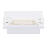 Jessica White Queen Platform Bed with Rail Seating by Coaster at Eve Furniture