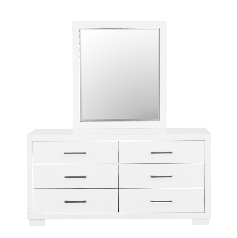 Jessica White Rectangular Mirror by Coaster at Eve Furniture