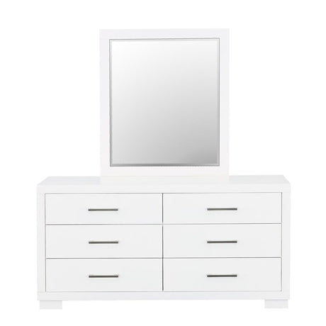 Jessica White Rectangular Mirror by Coaster at Eve Furniture