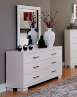 Jessica White Rectangular Mirror by Coaster at Eve Furniture