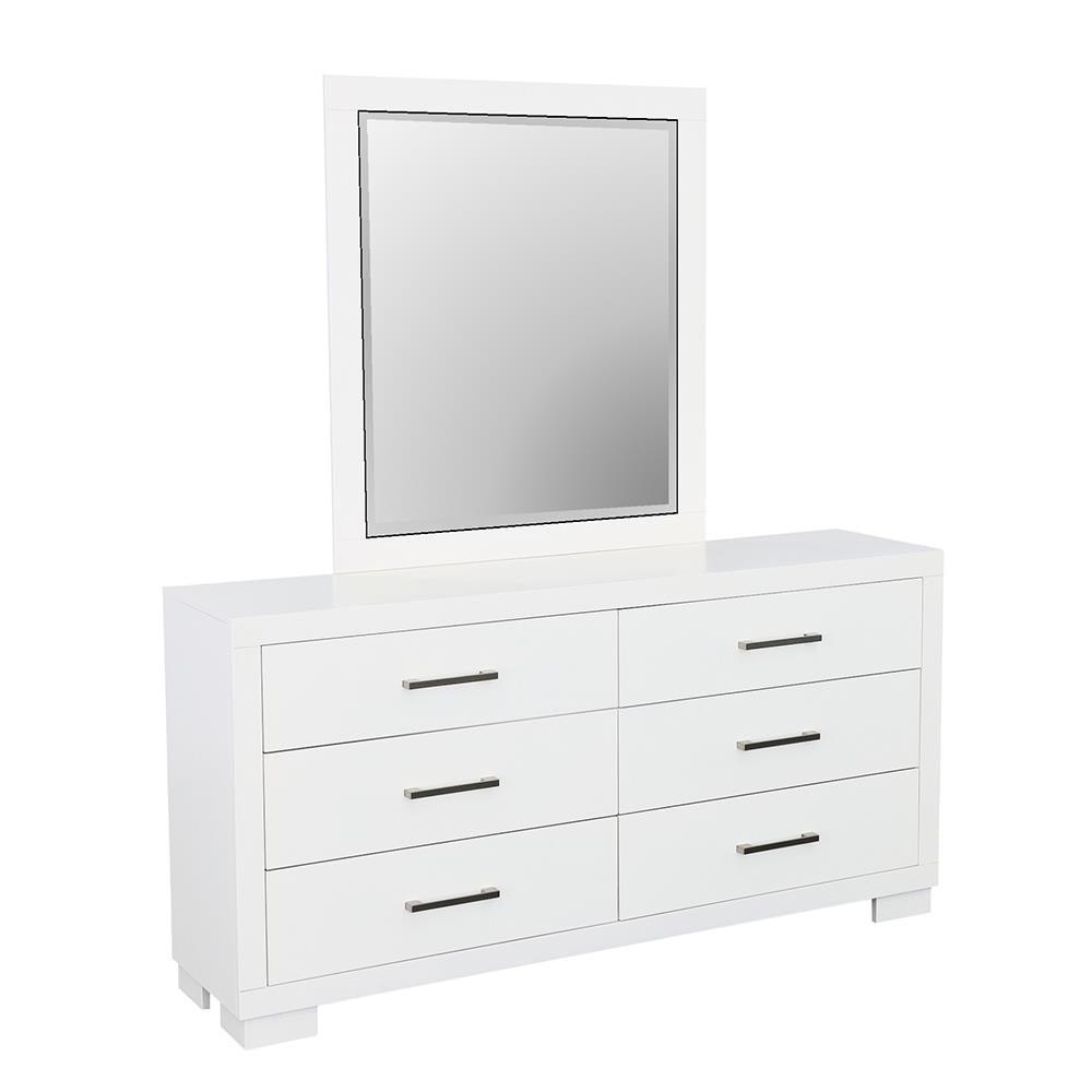 Jessica White Rectangular Mirror by Coaster at Eve Furniture