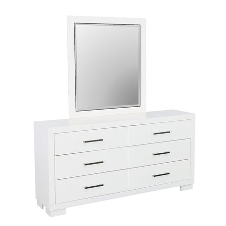 Jessica White Rectangular Mirror by Coaster at Eve Furniture