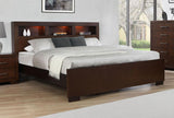 Jessica California King Bed with Storage Headboard Cappuccino by Coaster at Eve Furniture