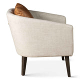 Jessie 22" Accent Chair in Beige Linen with Tan Leather Accent Pillow by Home Trends & Design at Eve Furniture