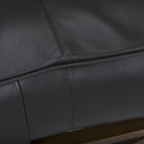 Jessie 55L x 16W Black Leather Seat W/Gold Metal Base Accent Bench by Mercana at Eve Furniture