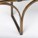 Jessie 55L x 16W Black Leather Seat W/Gold Metal Base Accent Bench by Mercana at Eve Furniture
