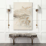 Jessie 55L x 16W White/Gray Hair-On-Hide Seat W/Gold Metal Base Accent Bench by Mercana at Eve Furniture