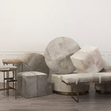 Jessie 55L x 16W White/Gray Hair-On-Hide Seat W/Gold Metal Base Accent Bench by Mercana at Eve Furniture