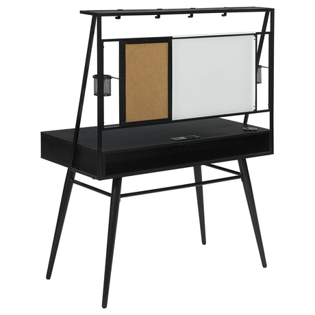 Jessie Black/Gunmetal Writing Desk with USB Ports by Coaster at Eve Furniture