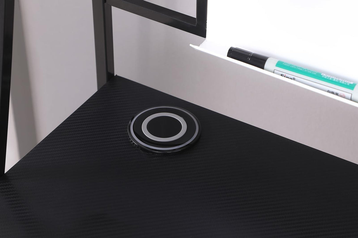 Jessie Black/Gunmetal Writing Desk with USB Ports by Coaster at Eve Furniture