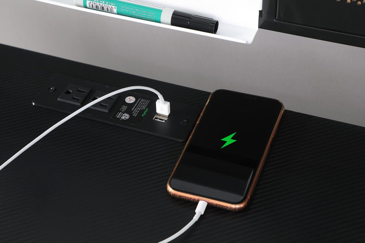 Jessie Black/Gunmetal Writing Desk with USB Ports by Coaster at Eve Furniture