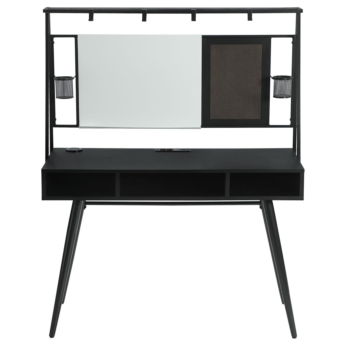 Jessie Black/Gunmetal Writing Desk with USB Ports