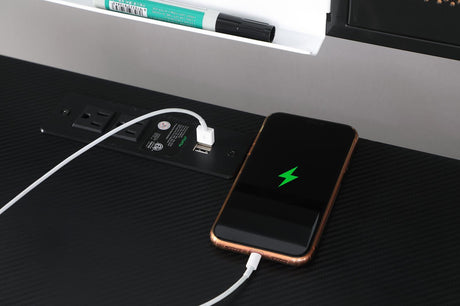 Jessie Black/Gunmetal Writing Desk with USB Ports by Coaster at Eve Furniture