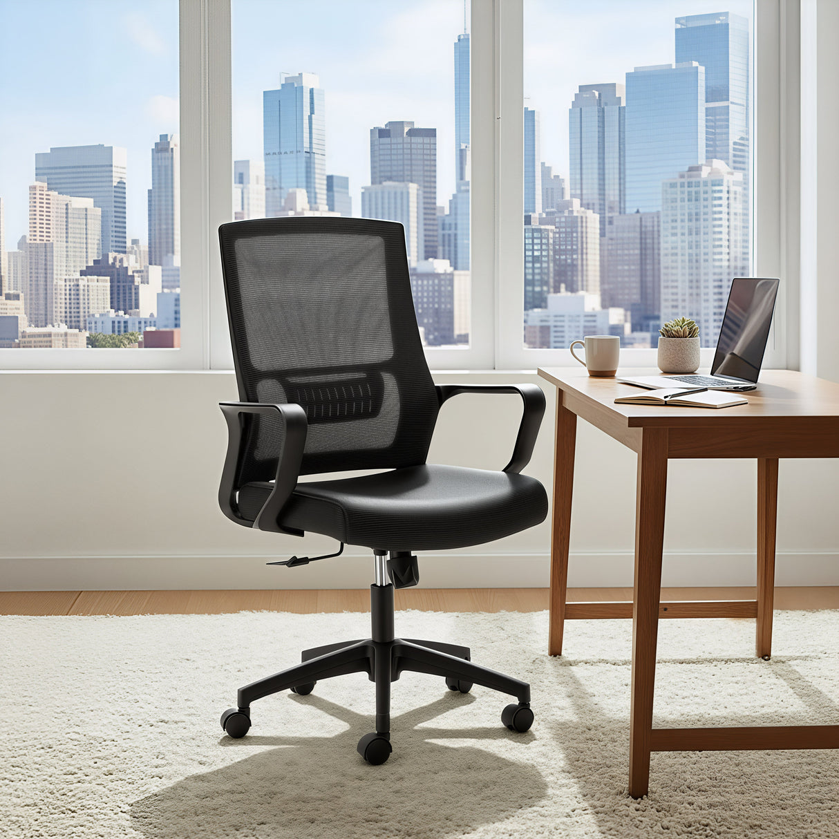 Jett Black Low Back Office Chair by Zuomod at Eve Furniture
