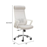 Jett Light Gray High Back Office Chair by Zuomod at Eve Furniture