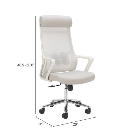 Jett Light Gray High Back Office Chair by Zuomod at Eve Furniture