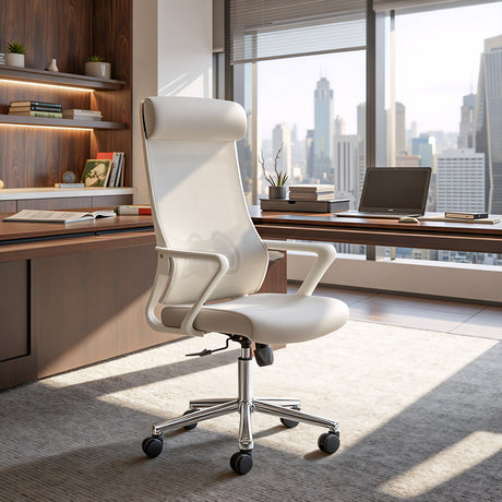 Jett Light Gray High Back Office Chair by Zuomod at Eve Furniture