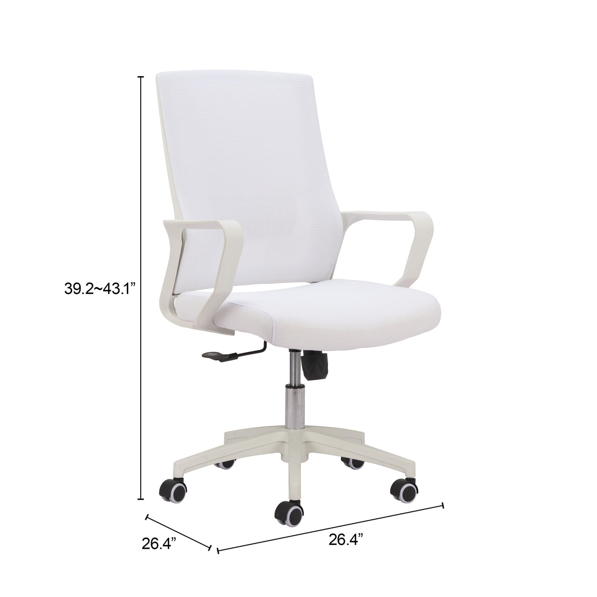 Jett White Low Back Office Chair by Zuomod at Eve Furniture