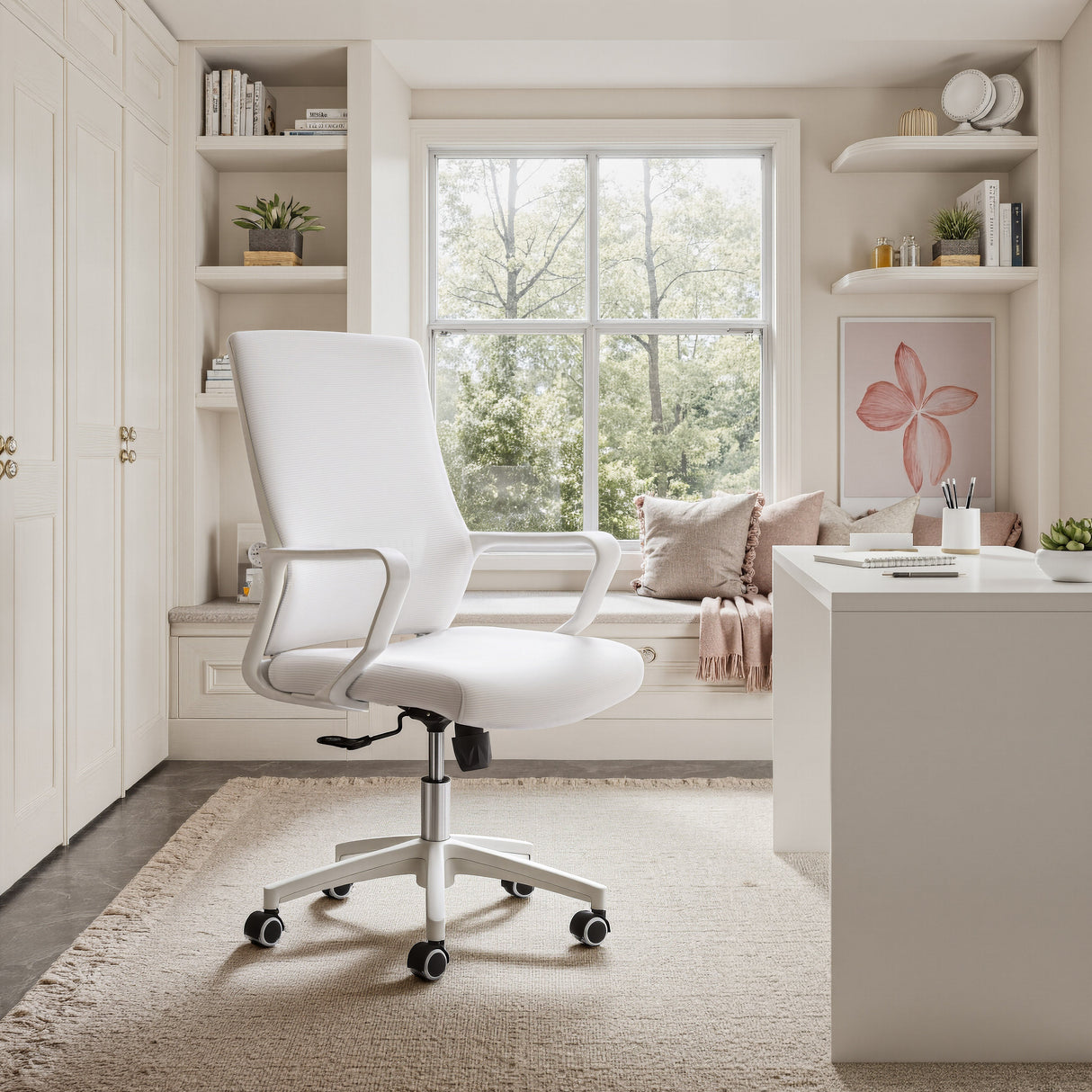 Jett White Low Back Office Chair by Zuomod at Eve Furniture