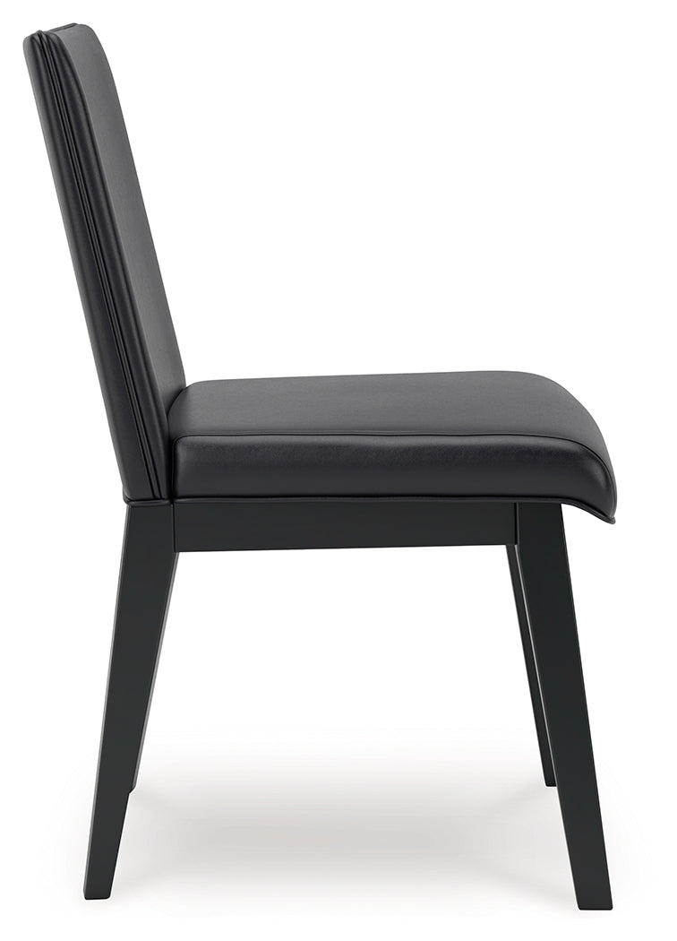 Jettaya Black/White Dining Chair, Set of 2