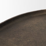 Jianna Large Oval Textured Antiqued Gold Metal Tray with Handles by Mercana at Eve Furniture