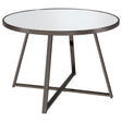 Jillian Black Nickel Round Dining Table with Tempered Mirror Top by Coaster at Eve Furniture