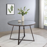 Jillian Black Nickel Round Dining Table with Tempered Mirror Top by Coaster at Eve Furniture