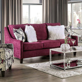Jillian Plum Stationary Sofa & Loveseat by Furniture of America at Eve Furniture